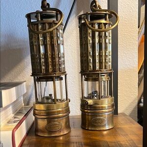 Brass Vintage Railroad or Mining lamps Intricate Design